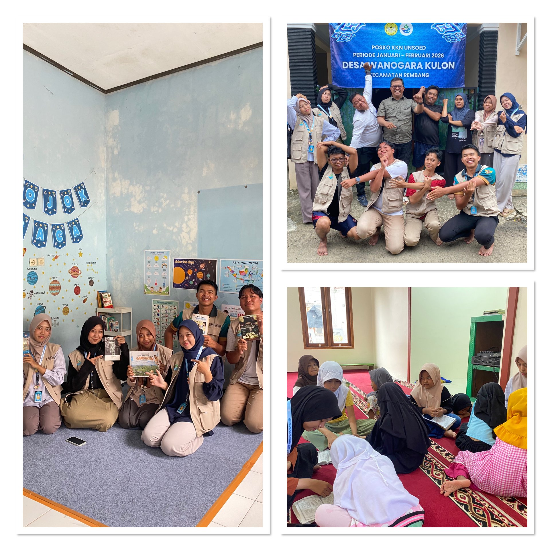 Pelaksanaan kegiatan Pembuatan Pojok Baca, Petemuan Korkab, TPQ di Masjid