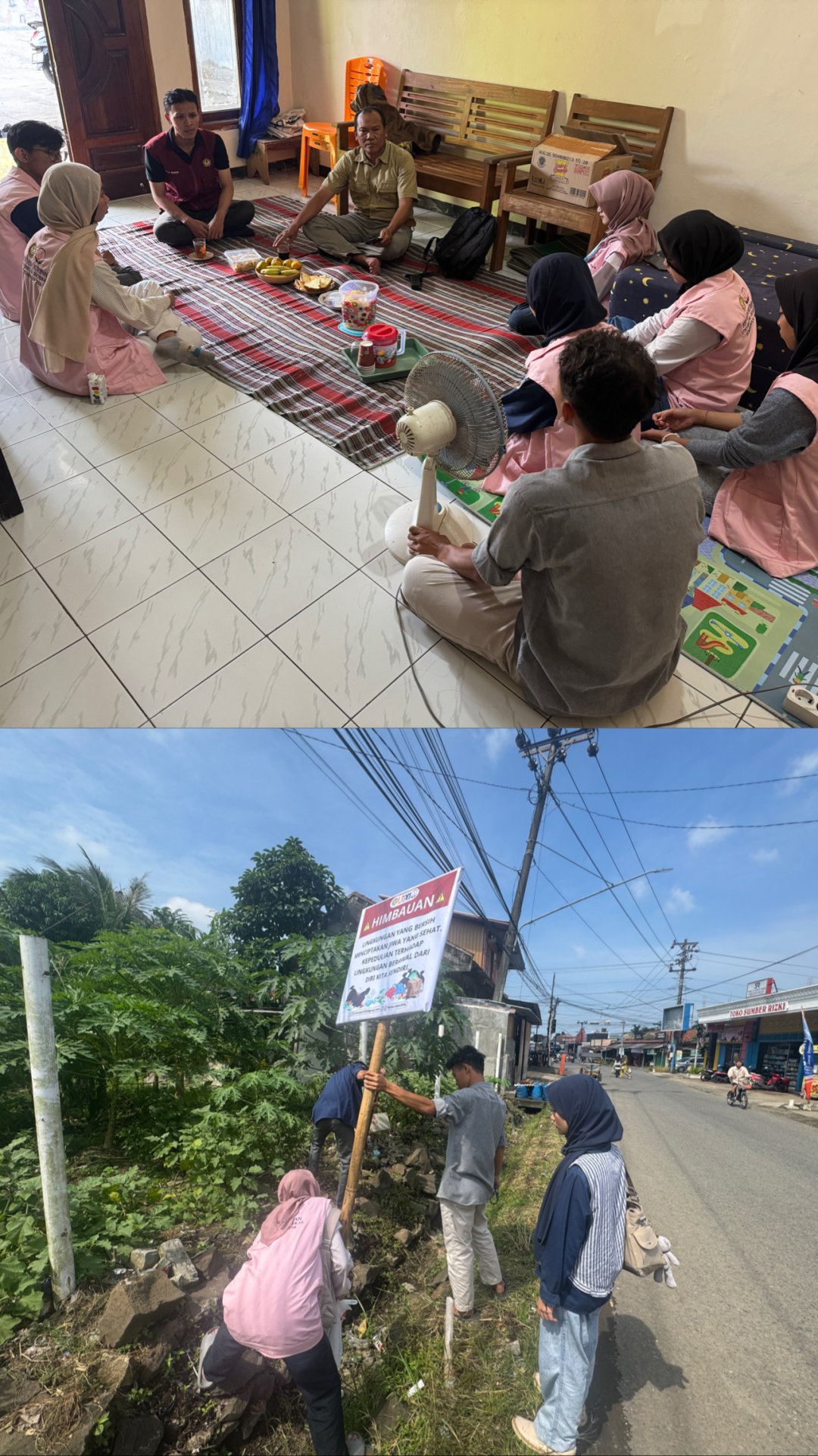 Hari ke-20 KKN: Kunjungan DPL ke Posko dan Pemasangan Banner Peduli Lingkungan