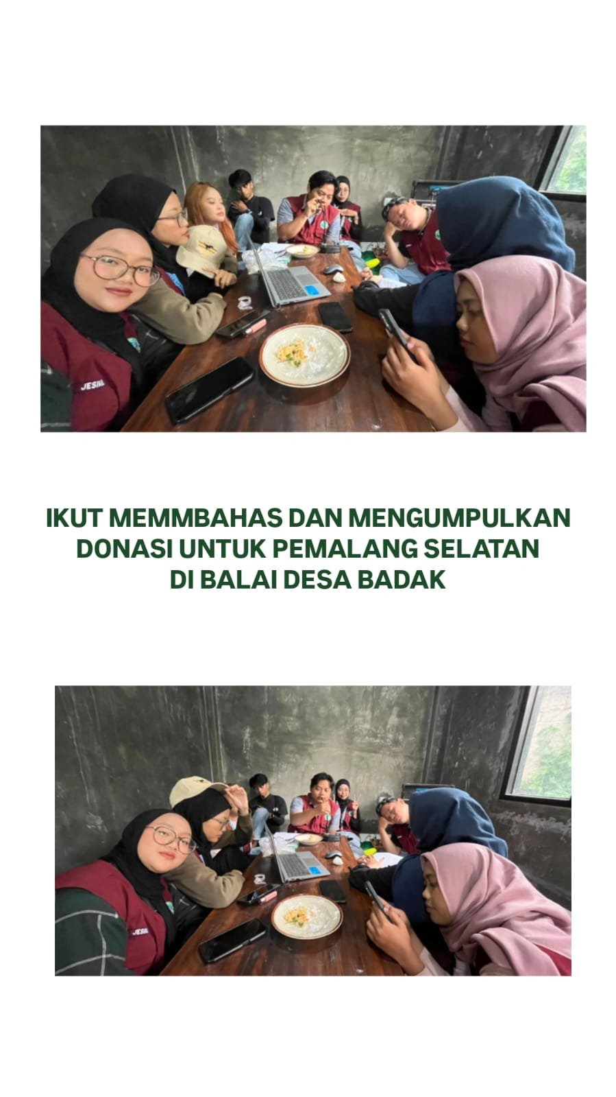 day 18 Mengikuti pengumpulan donasi melalui koordinasi karang taruna Desa Badak