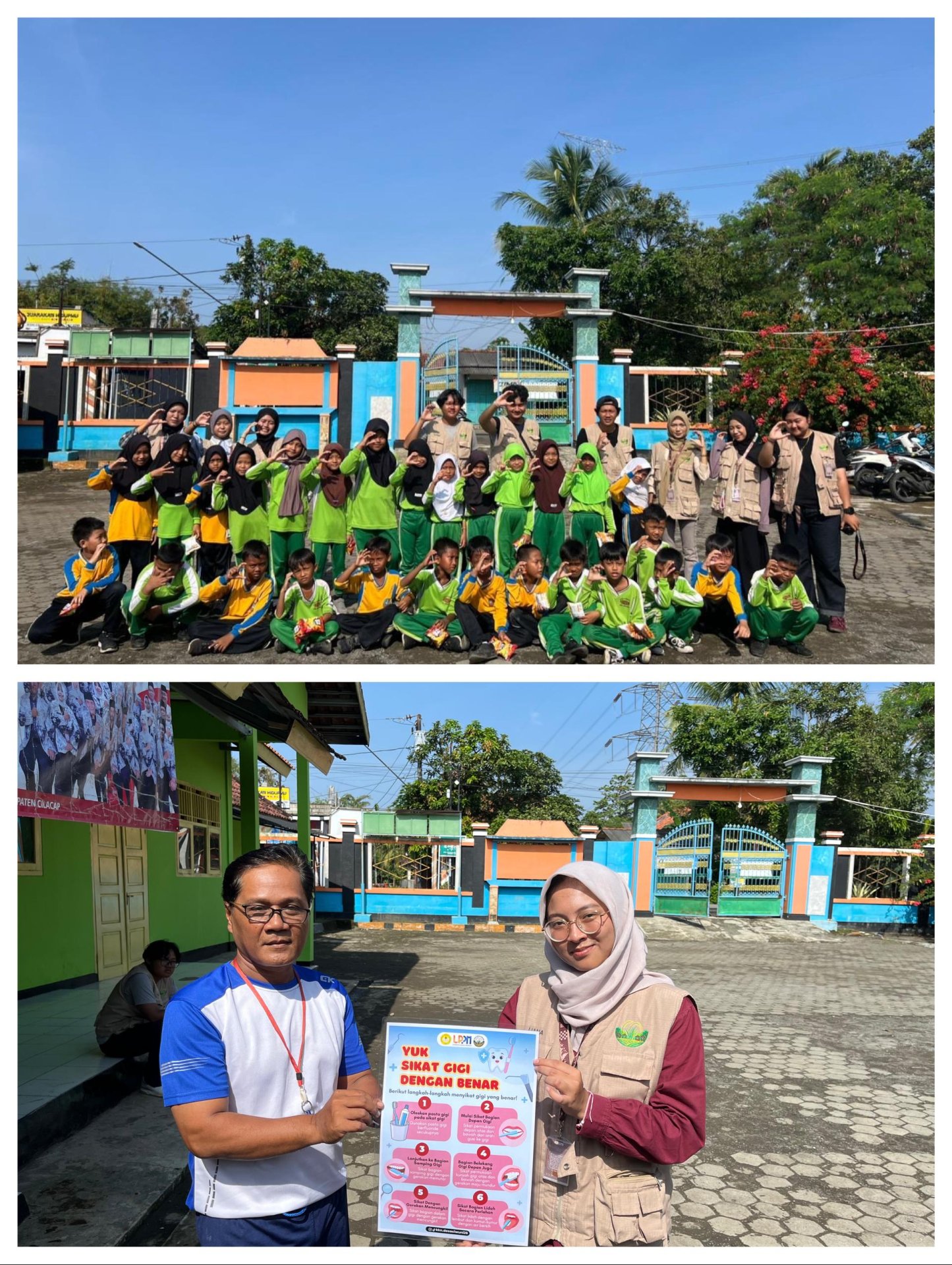 Day 21 olahraga tradisional di SDN 2 Ciwuni, Pemberian Poster PHBS, serta penyebaran undangan Perlombaan Tenis Meja.