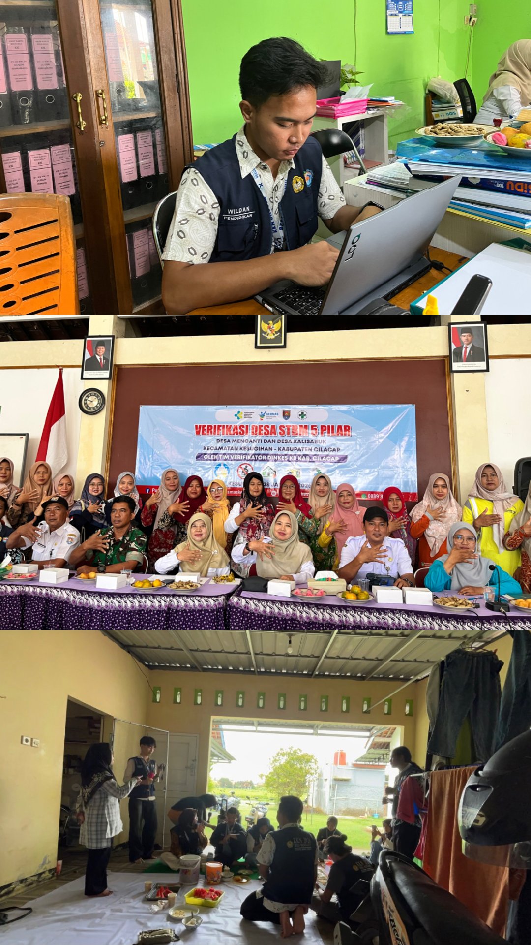 KKN DAY 22 - Piket Desa, Verifikasi STBM 5 Pilar, Makan-makan ibu-ibu
