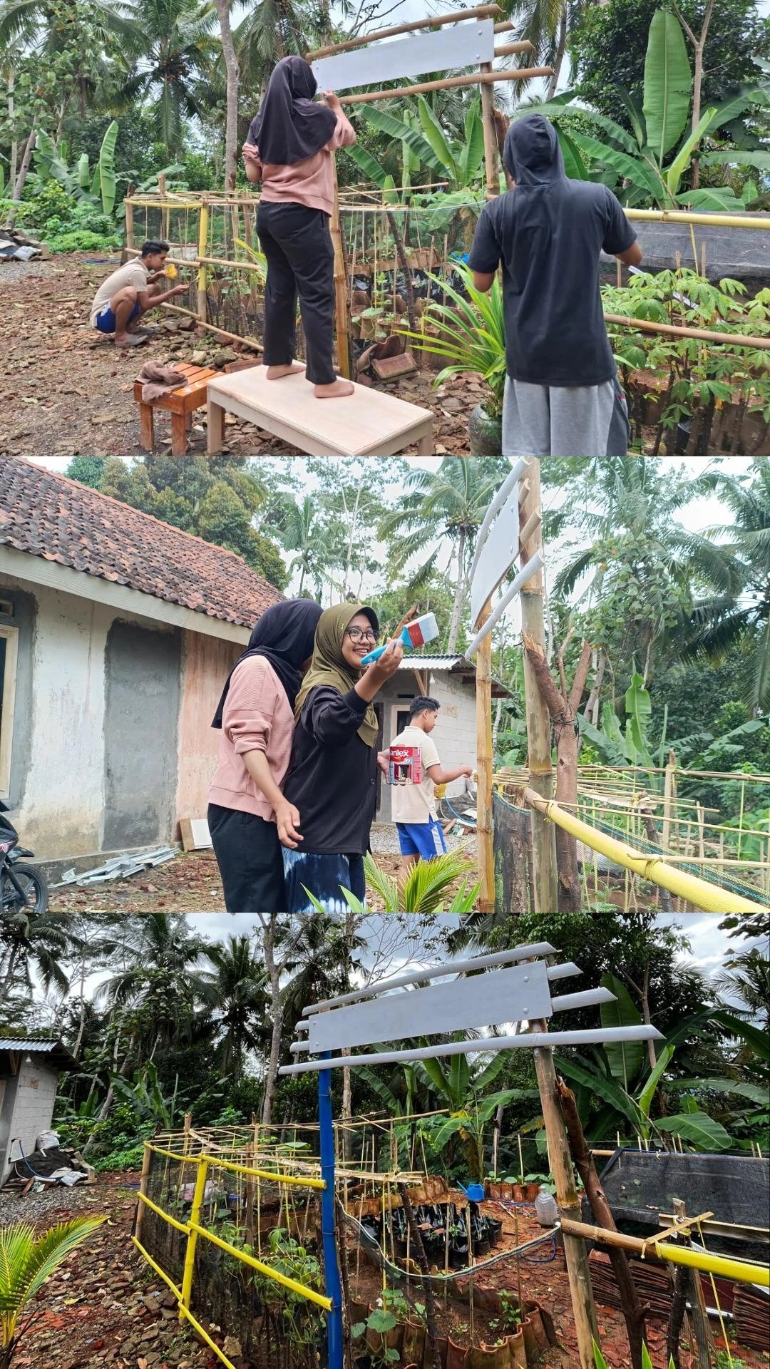 Melaksanakan penghiasan taman pekarangan rumah