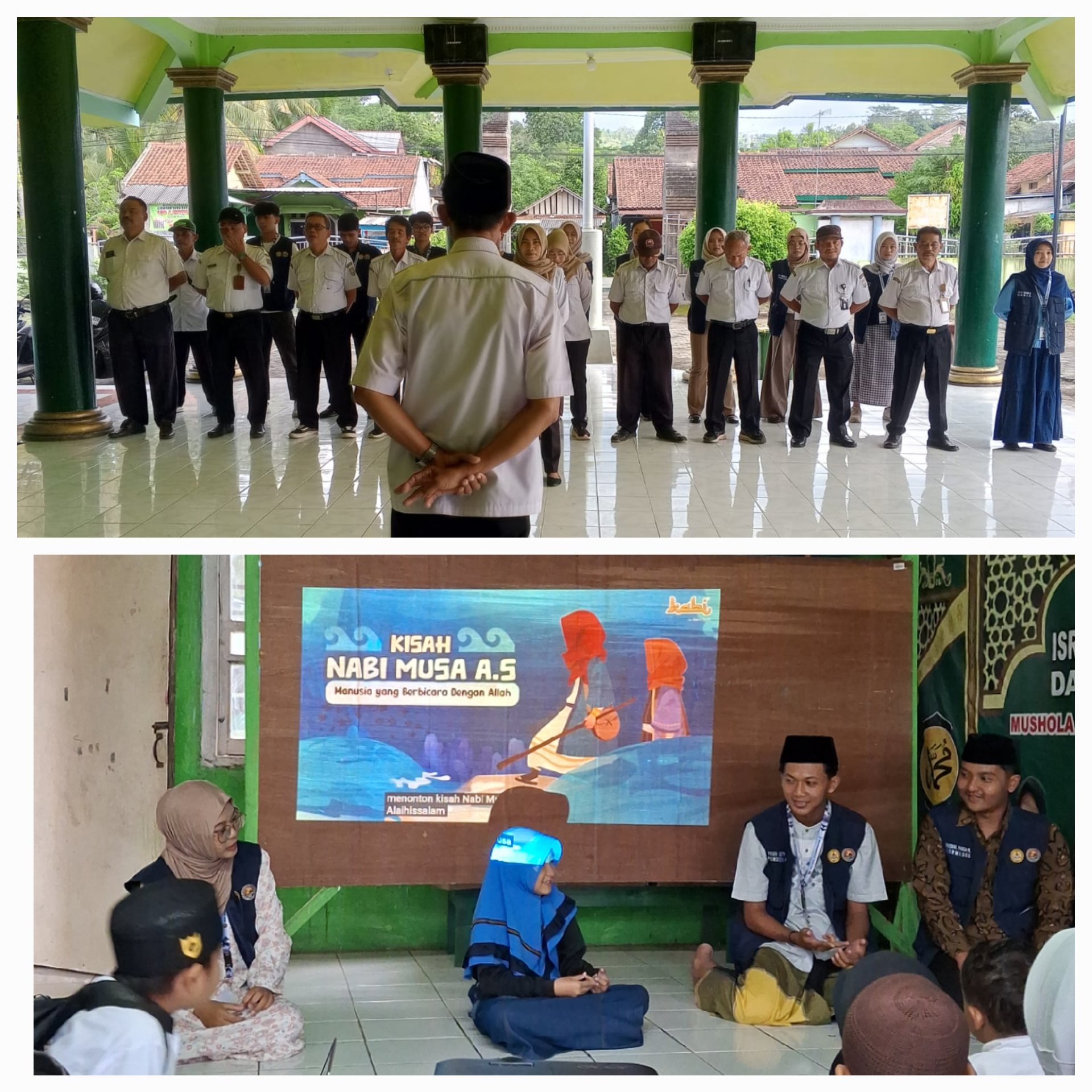 Kegiatan hari ke-22 : Mengikuti apel pagi dan pendampingan TPQ