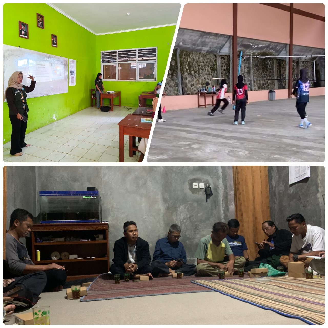 Membangun Motivasi Kuliah Siswa SMA dan Melatih Voli SMP 1 Wadaslintang