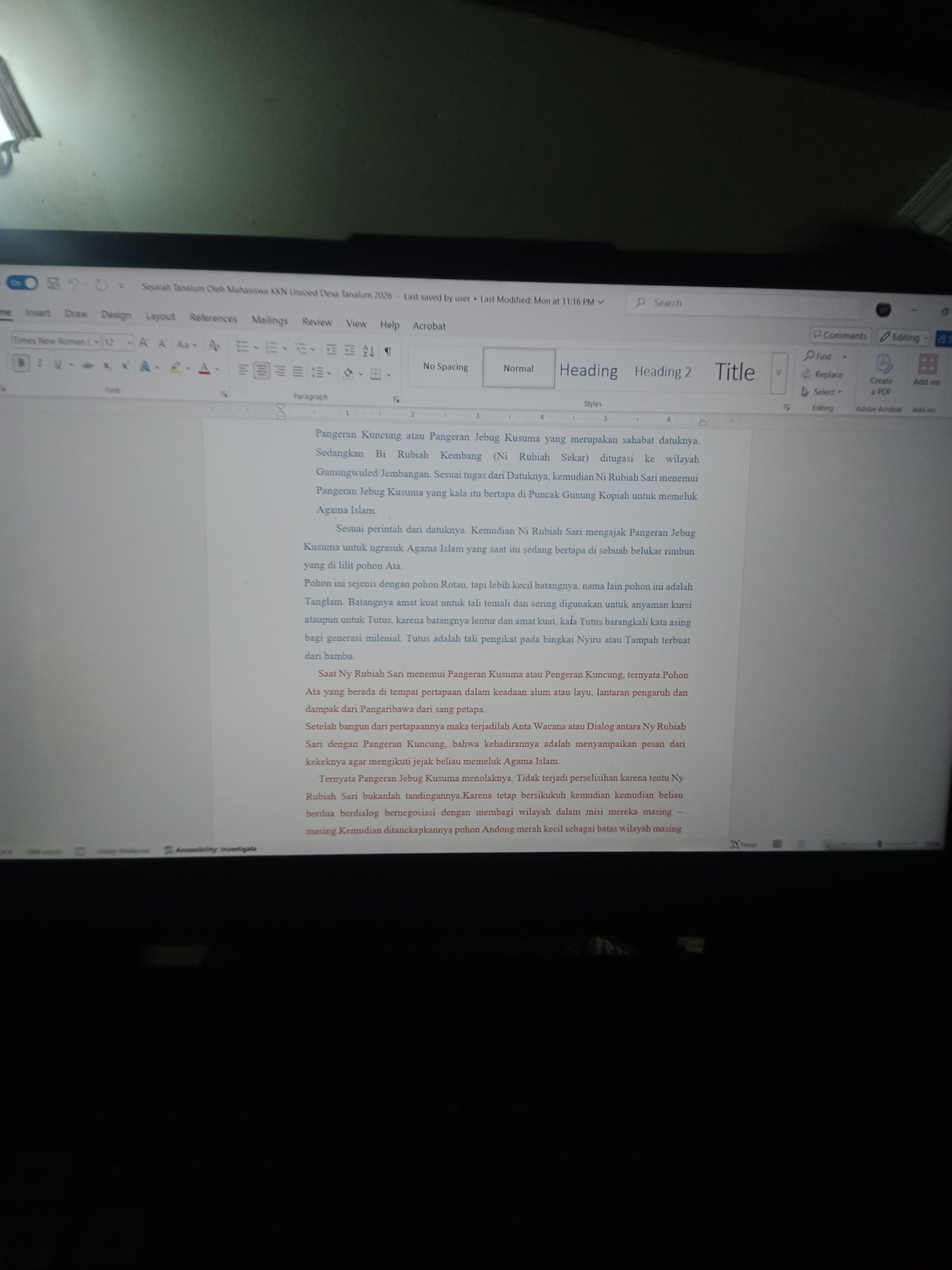 Penulisan Sejarah Desa Tanalum