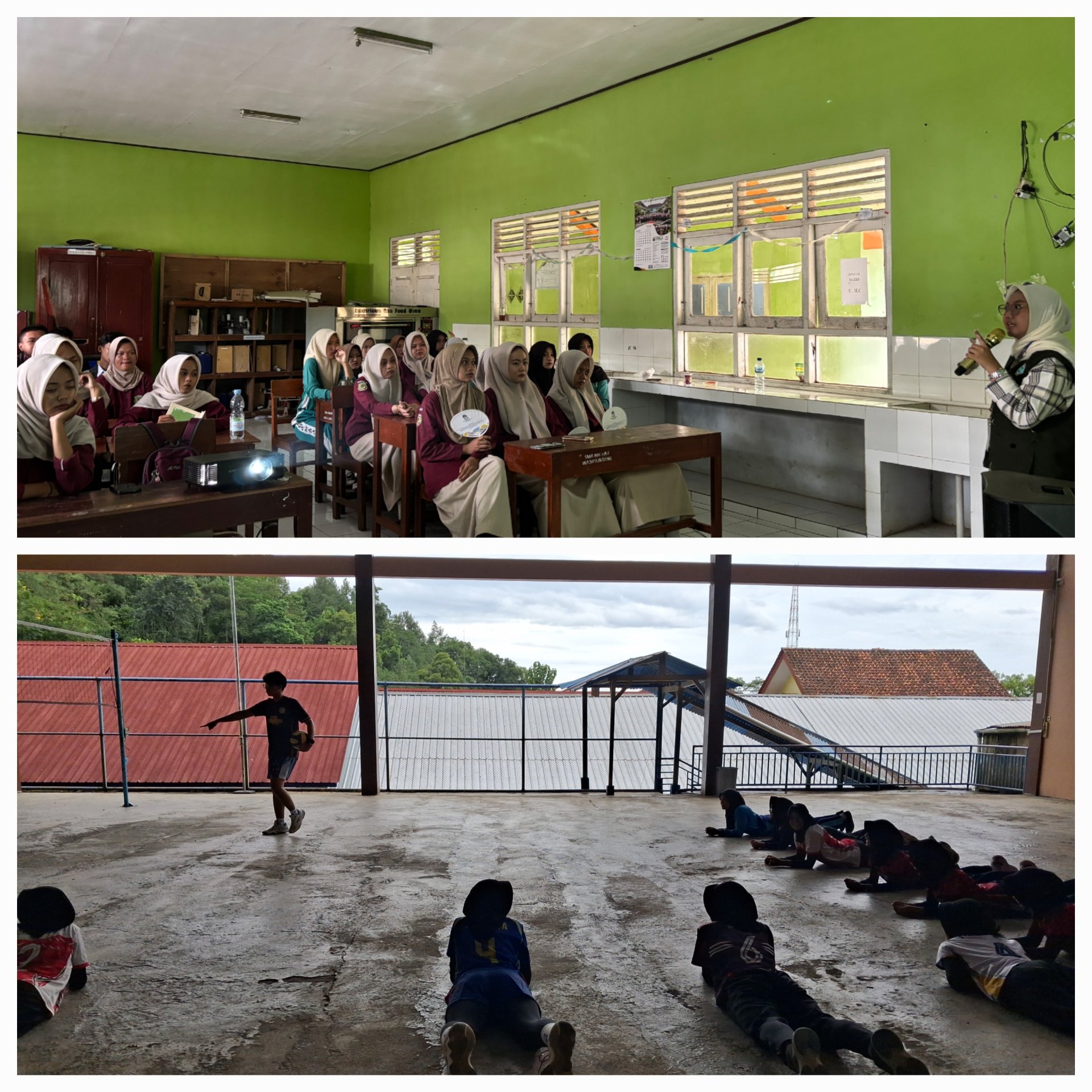 Sosialisasi mengelola uang dengan baik di SMA Ma'arif dan mengajar volly di SMPN 1 Wadaslintang