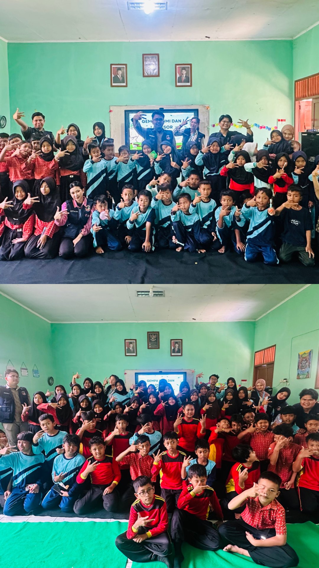 Edukasi Bencana Alam Gempa Bumi dan Tanah Longsor di SD Negeri 01 Desa Kalikesur