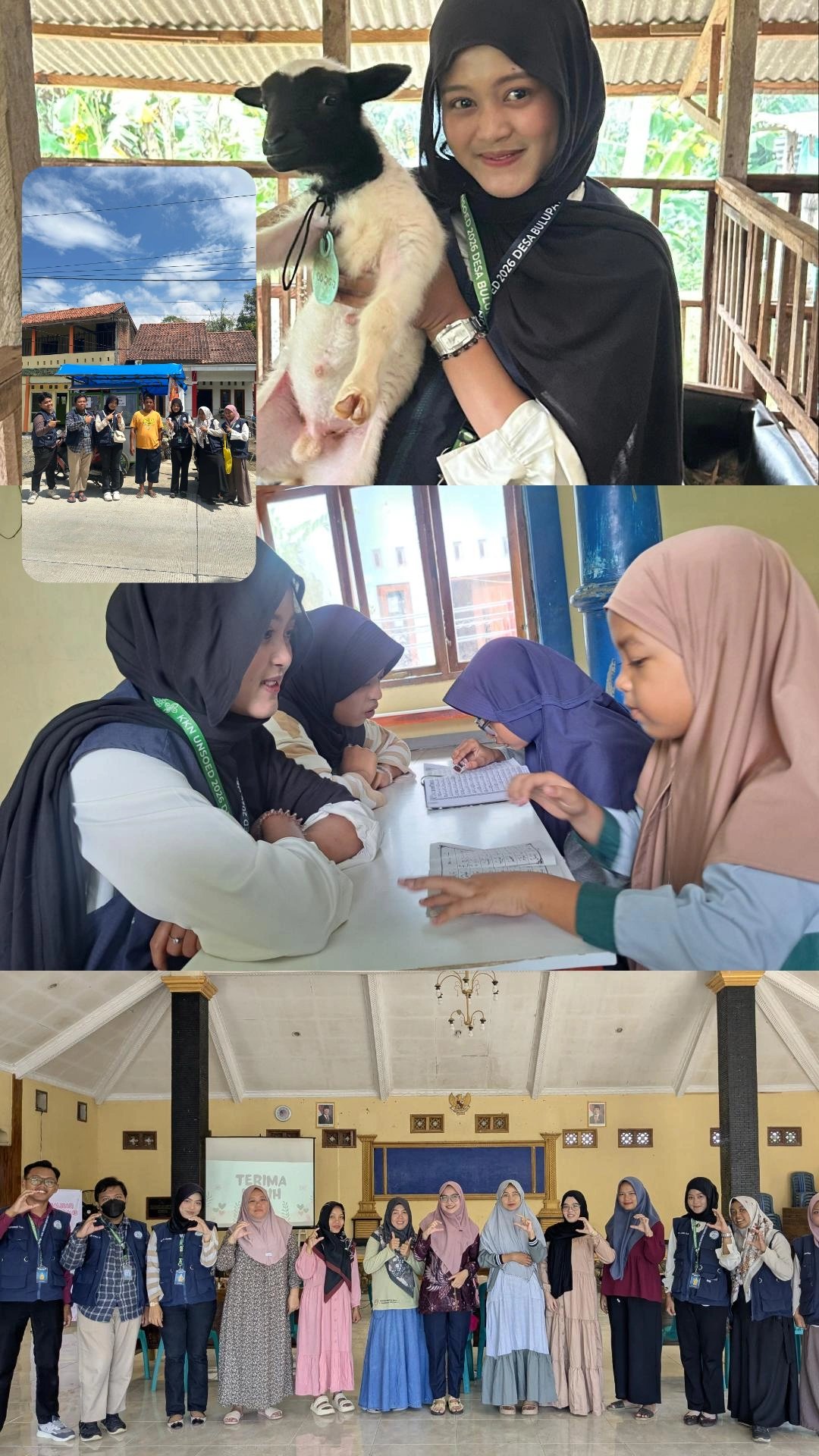 Apel pagi,sosialisasi gizi seimbang bidang kesehatan,pembuatan qriss umkm bidang ekonomi,mengajar ngaji tpq bidang pendidikan dan hafalan ql quran dan berkunjung ke ternak domba kambing