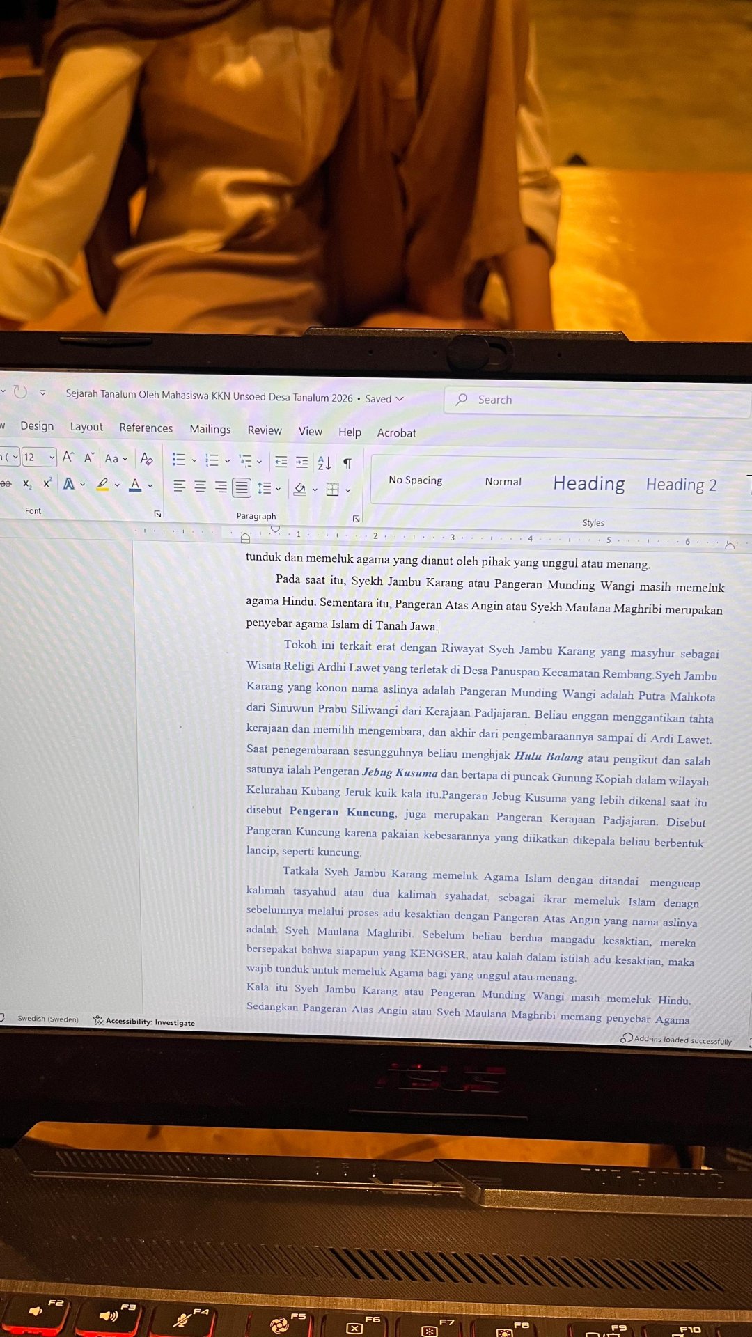 Kelanjutan Penulisan Sejarah Desa Tanalum