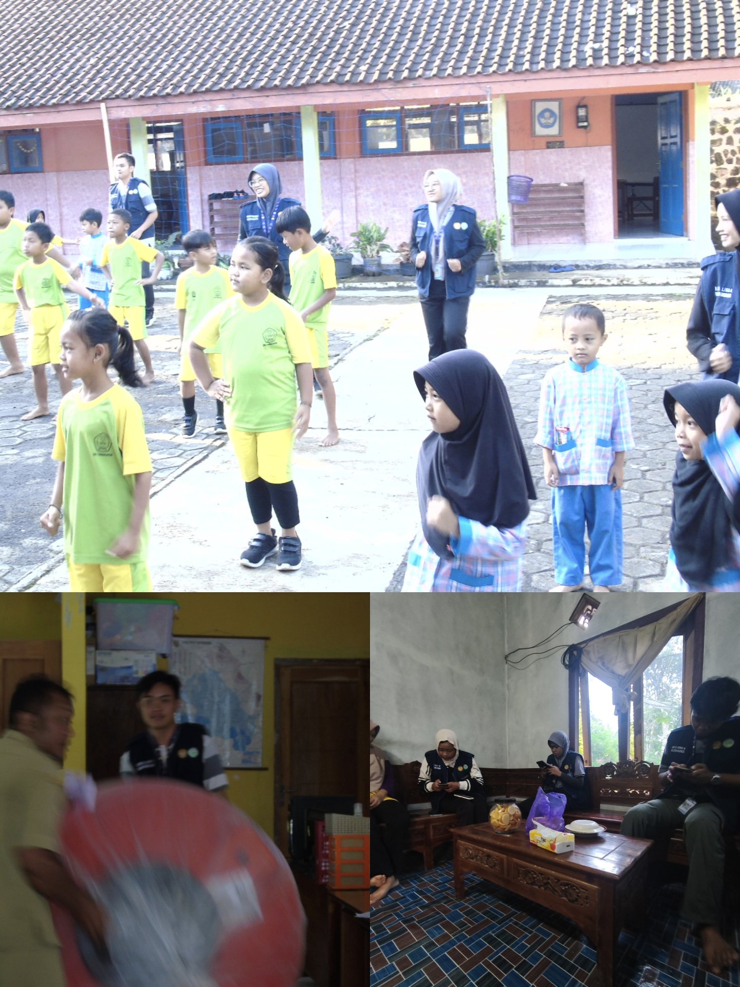 Senam di SD Negeri 1 Karanganyar, Piket Kantor Desa, dan pembuatan Qris UMKM