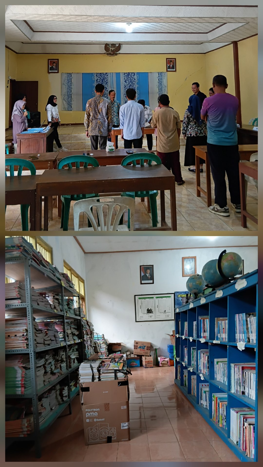 Kerja Bakti Persiapan Pelantikan Perangkat Desa Baru dan Persiapan Revitalisasi Perpustakaan