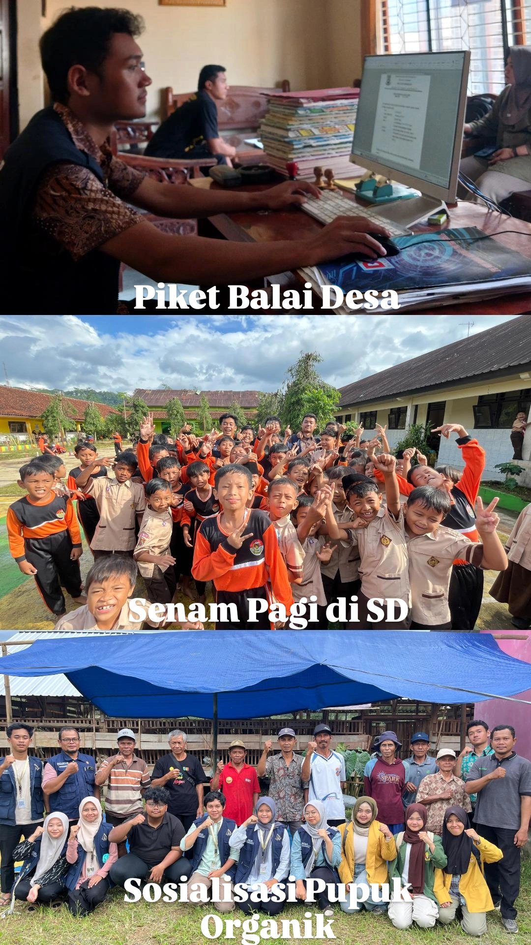 Senam Pagi, Piket Desa, dan Sosialisasi Pupuk Organik