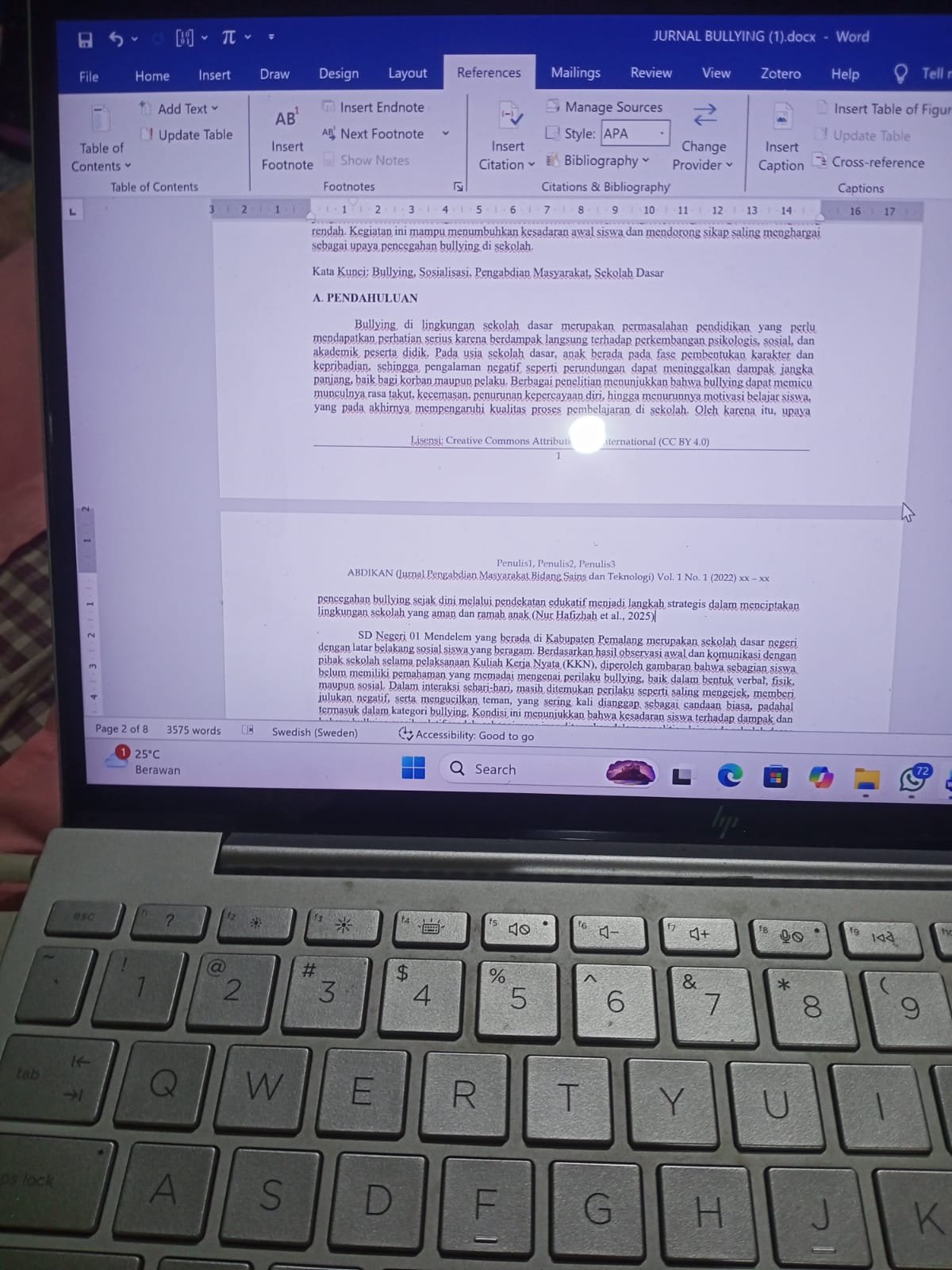 Hari ke dua puluh lima (25). Melanjutkan pembuatan jurnal pengabdian masyarakat