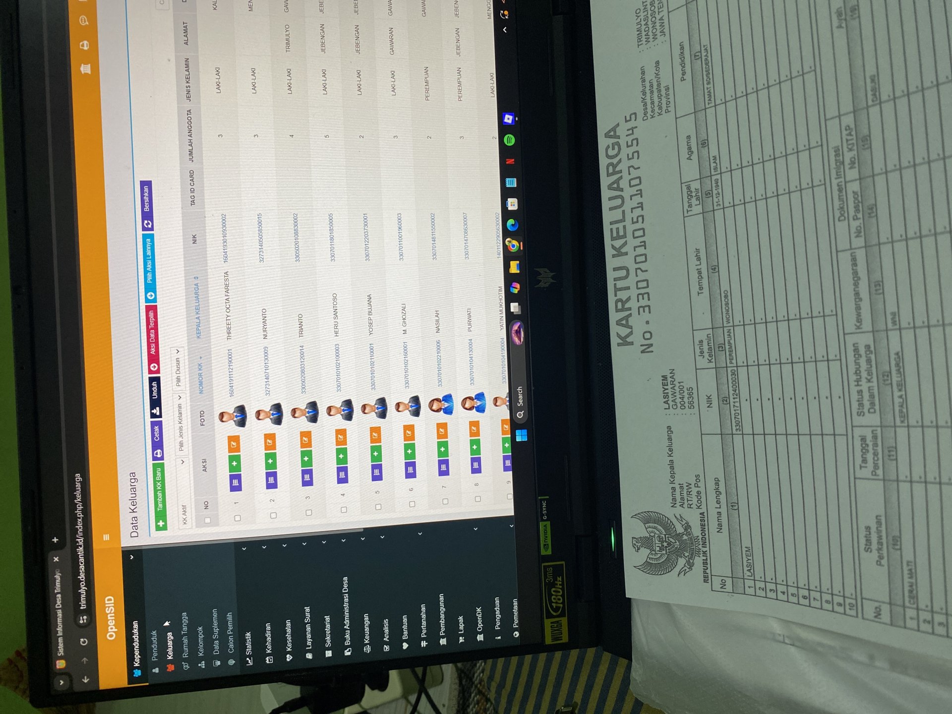 Validasi dan Input Data Kependudukan Desa Trimulyo