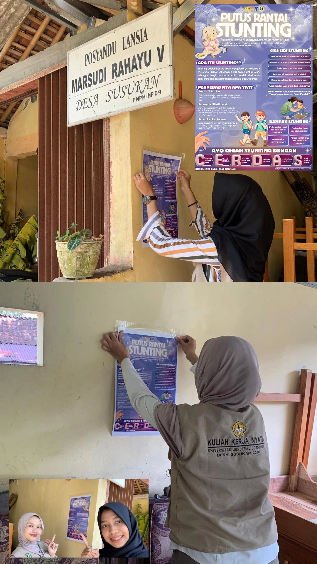 Pemasangan Poster Stunting di Posyandu