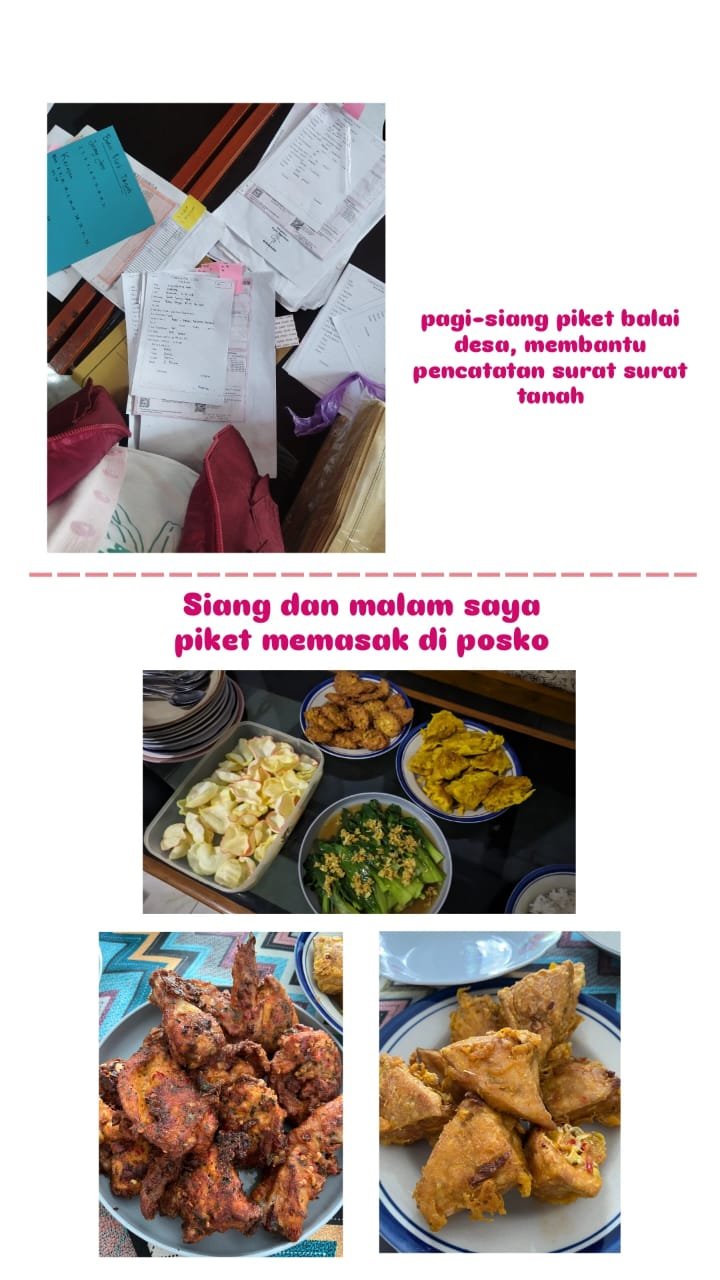 day 21 Piket Balai Desa Membantu Mengurus Surat Tanah dan Piket Memasak di Posko