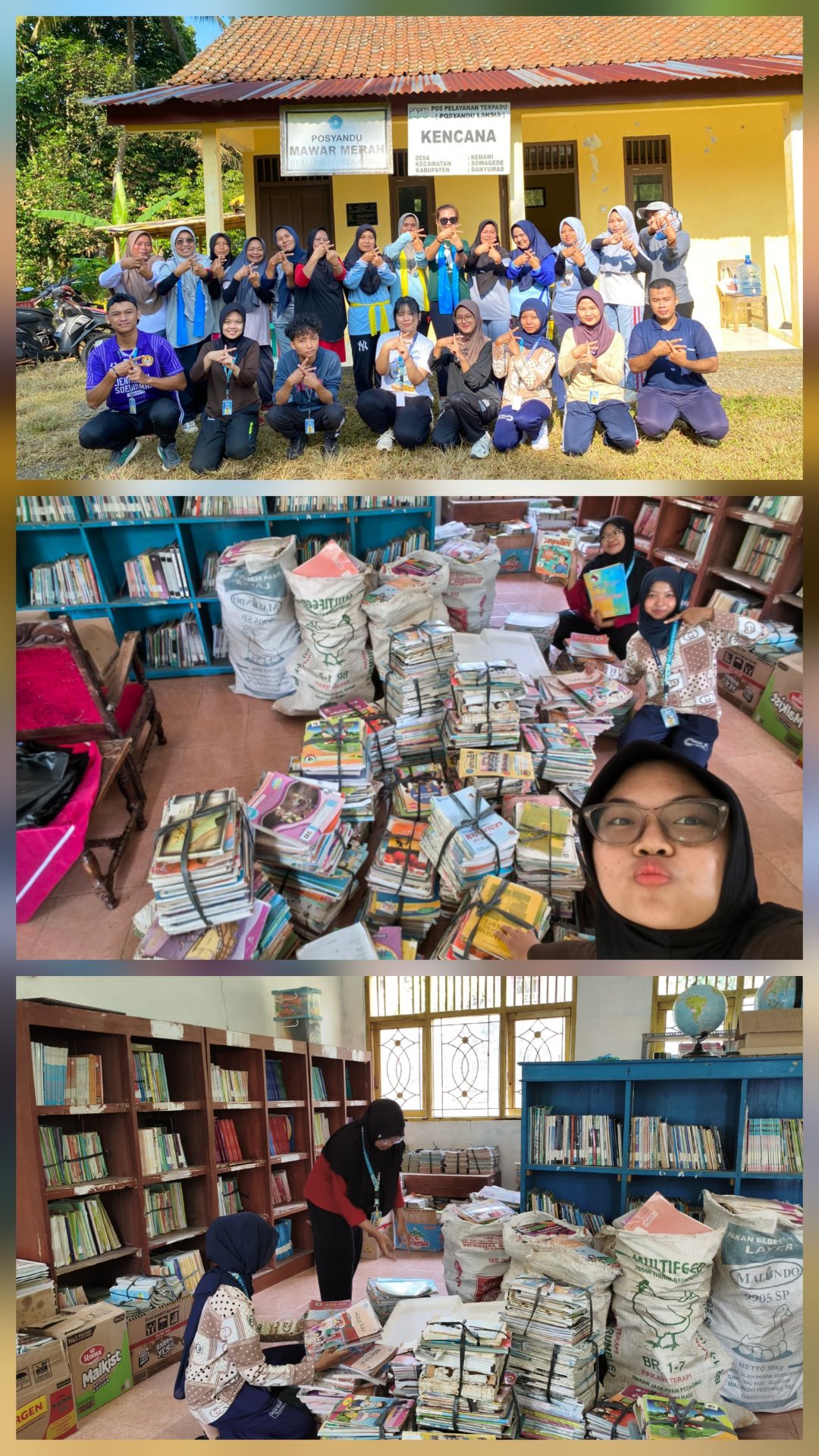 Senam di RW 3 dan Revitalisasi Perpustakaan Sekolah Dasar