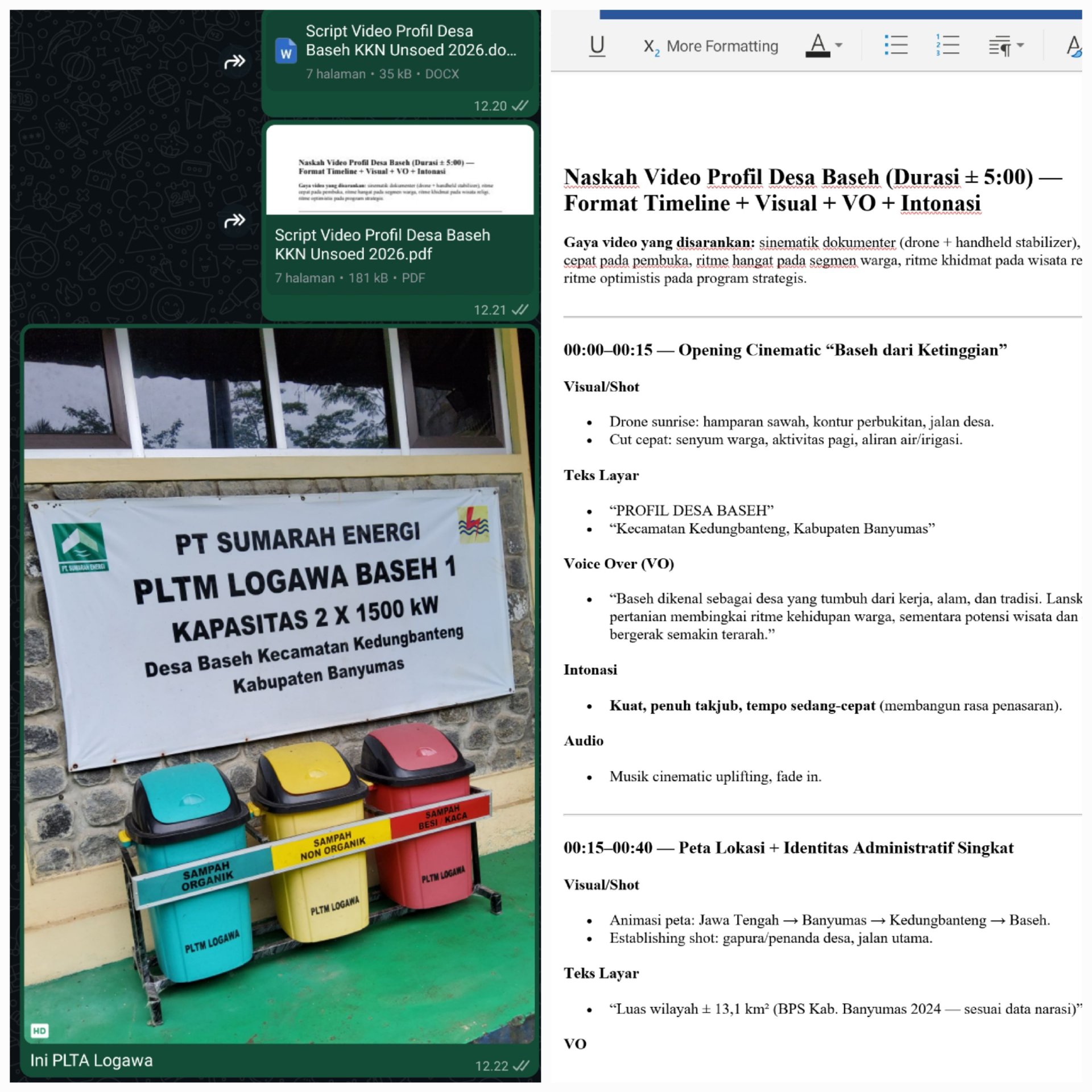 D-26 Finalisasi Naskah Video Profil Desa, Pemulihan Kesehatan, dan Administrasi Divisi