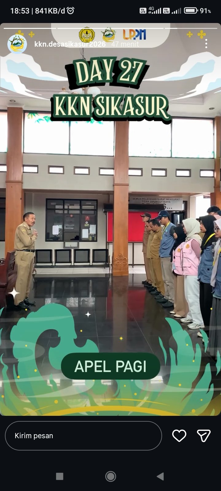 Apel pagi di Balai Desa