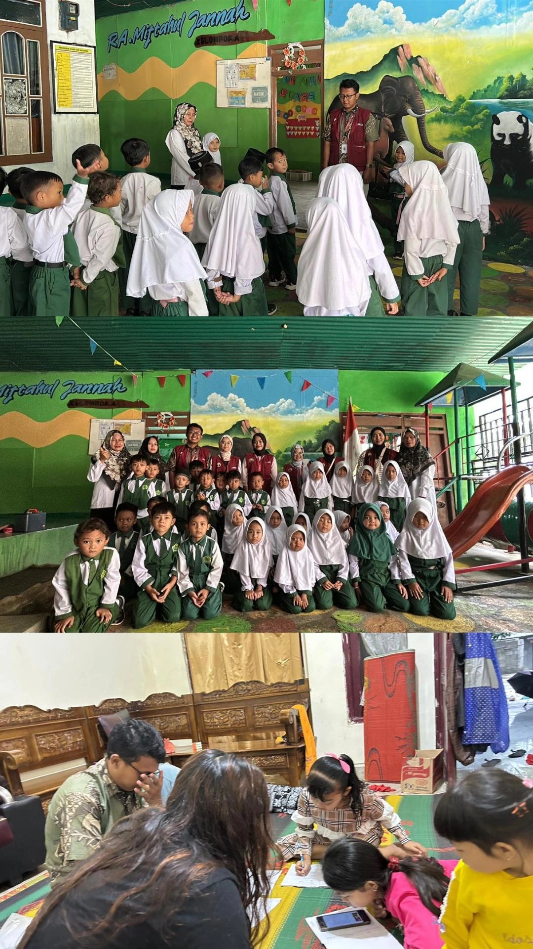 Mengikuti Kegiatan Belajar dan Mengajar di RA Miftahul Jannah dan Les Pelajaran bersama Anak-anak