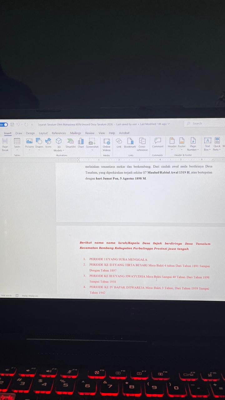 Penulisan Sejarah Desa Tanalum