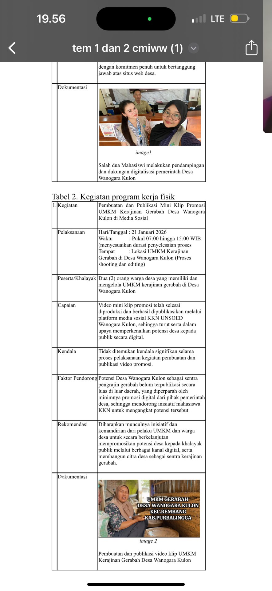 Mengedit vidio kegiatan KKN dan menyusun jurnal.