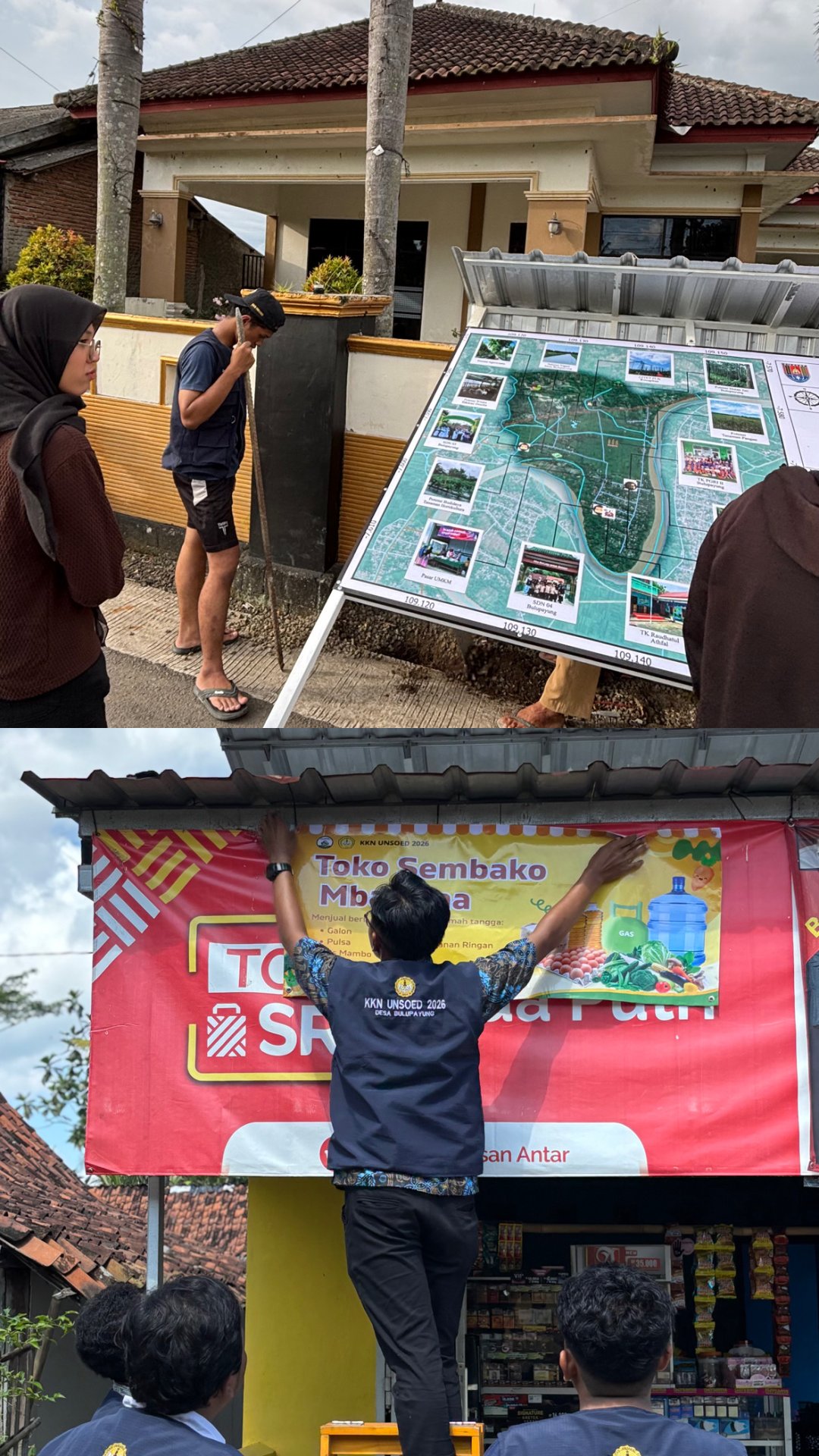 Apel pagi, pemasangan banner UMKM, pemasangan peta potensi desa