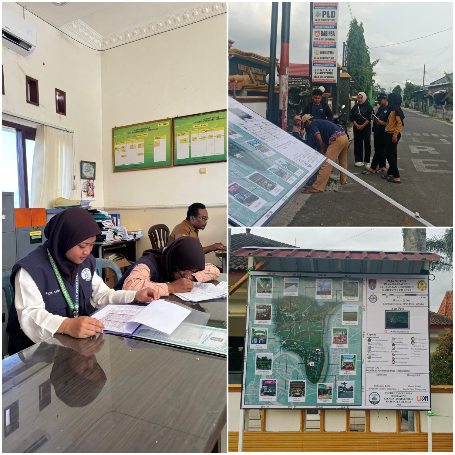 Kkn hari ke-28_apel pagi, piketbalaidesa, pemasangan peta