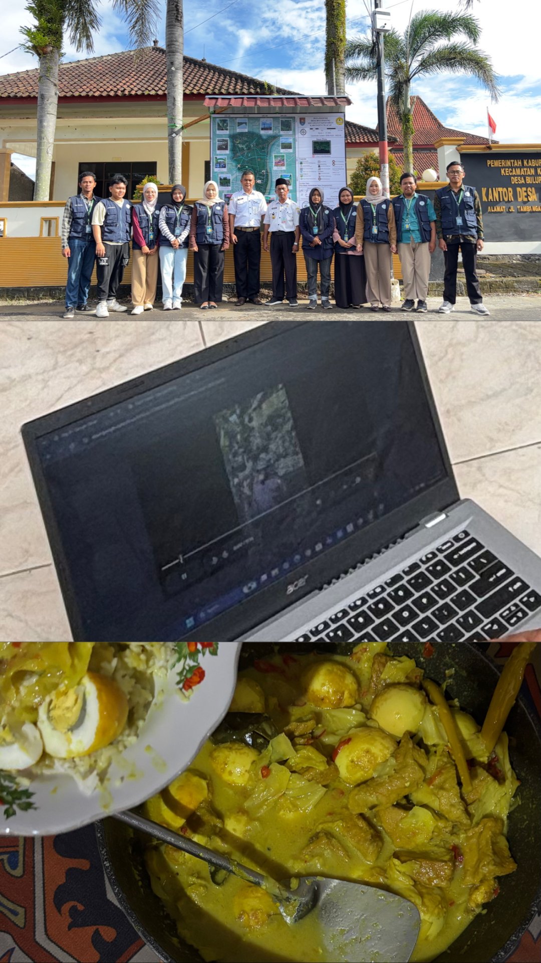 Apel pagi, peresmian peta potensi desa, masak, penyortiran vidio