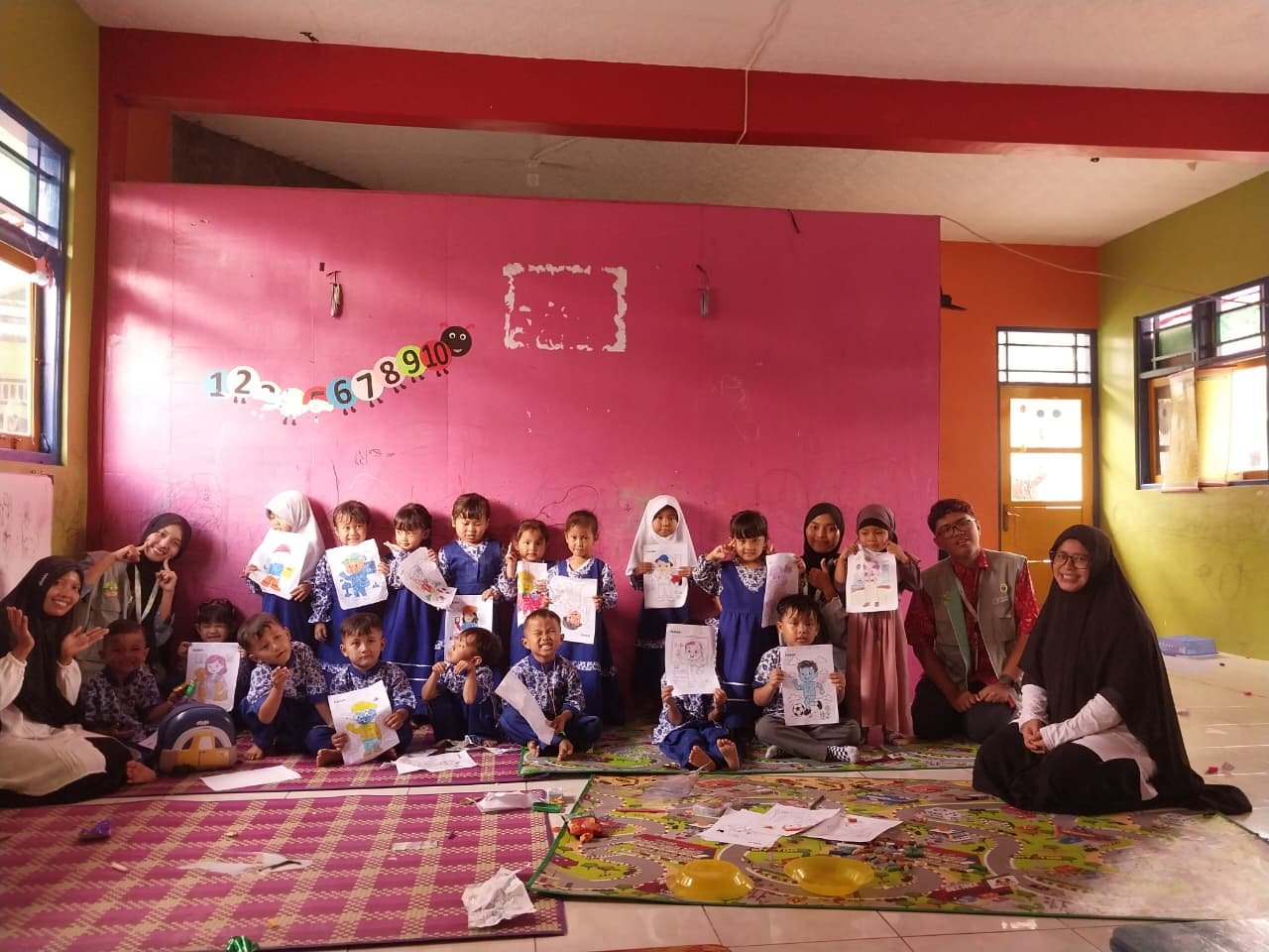Pendampingan belajar di KB Pertiwi desa sumampir
