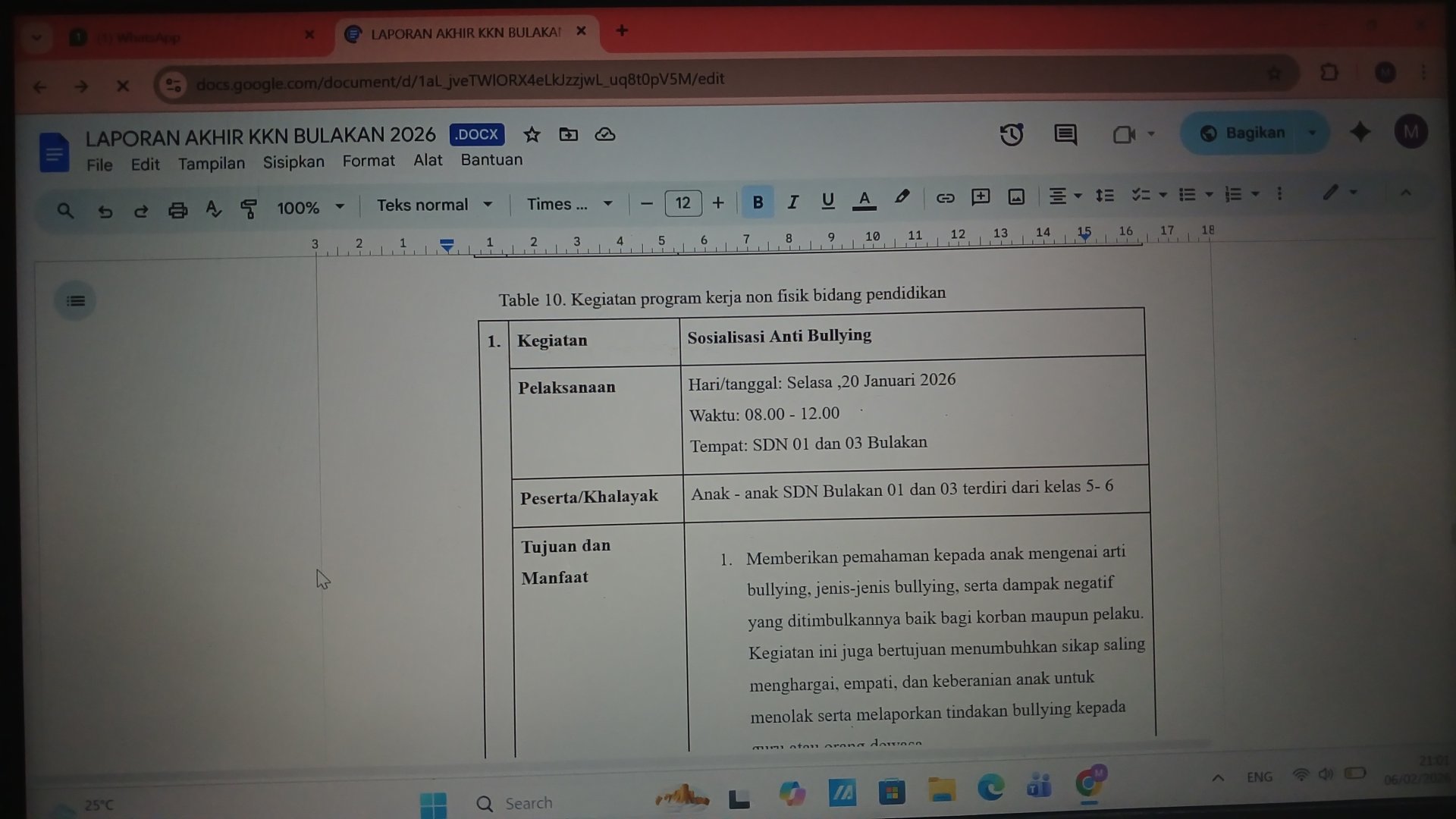 Penyelesaian dan Finalisasi Laporan Akhir KKN