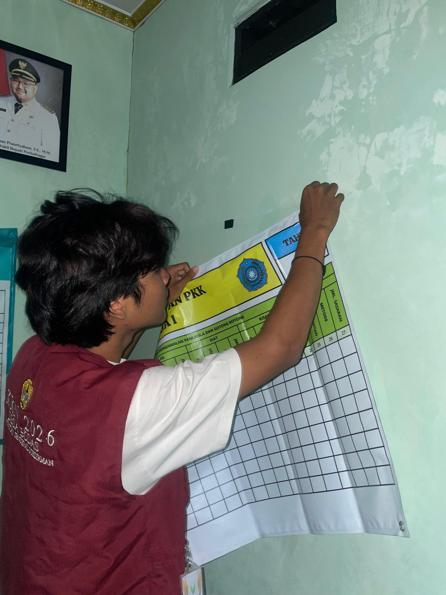 PEMASANGAN BANNER DATA DINDING PROGRAM KERJA PKK 2026