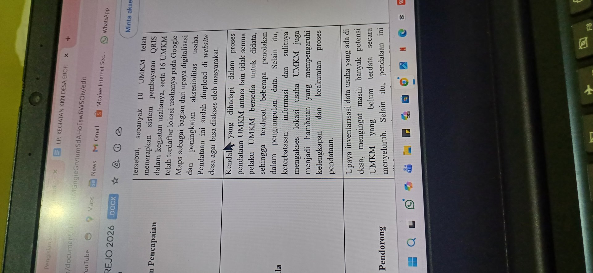 Pelaksanaan Program KKN Hari Ketigapuluh Dua di Desa Erorejo, Wadaslintang