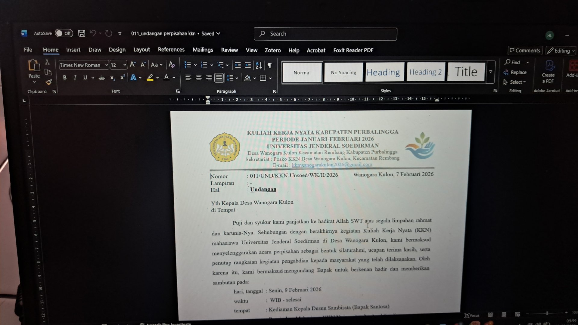 Pembuatan surat undangan