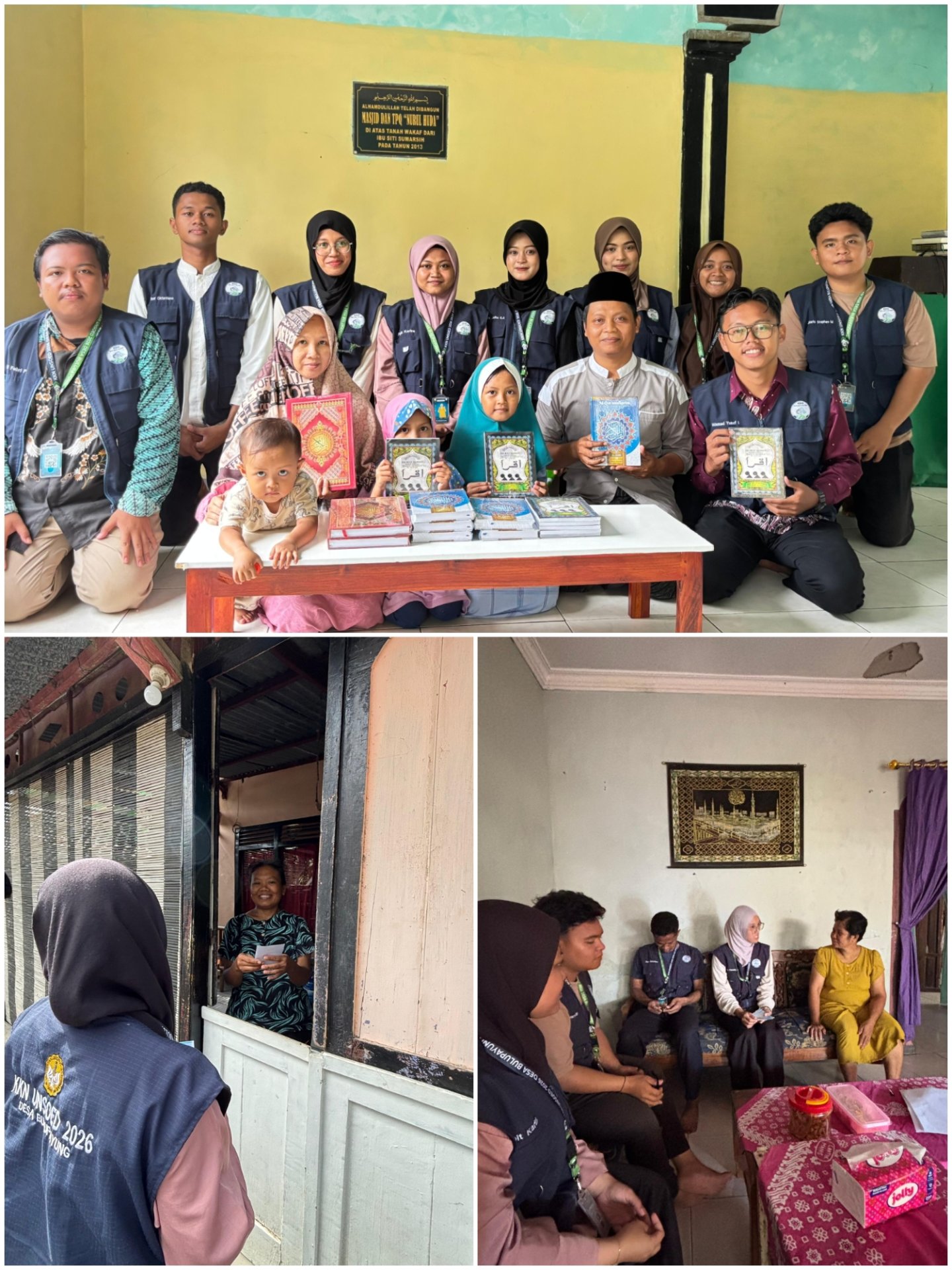 Kkn hari ke-33_penyebaran undangan malam perpisahan, pembagian Al Quran dan Iqra, makan bersama