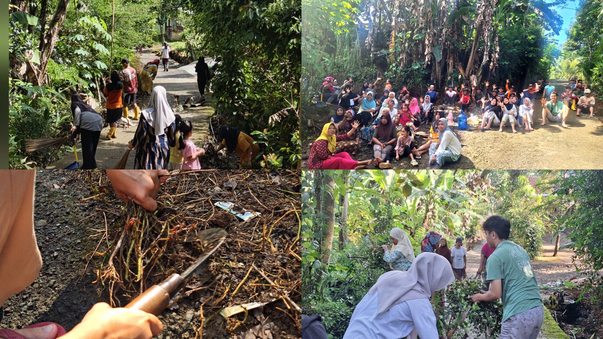 Kegiatan Hari Ketiga puluh tiga KKN di Desa Karanganyar, Wadaslintang: Kerja Bakti di RT 05
