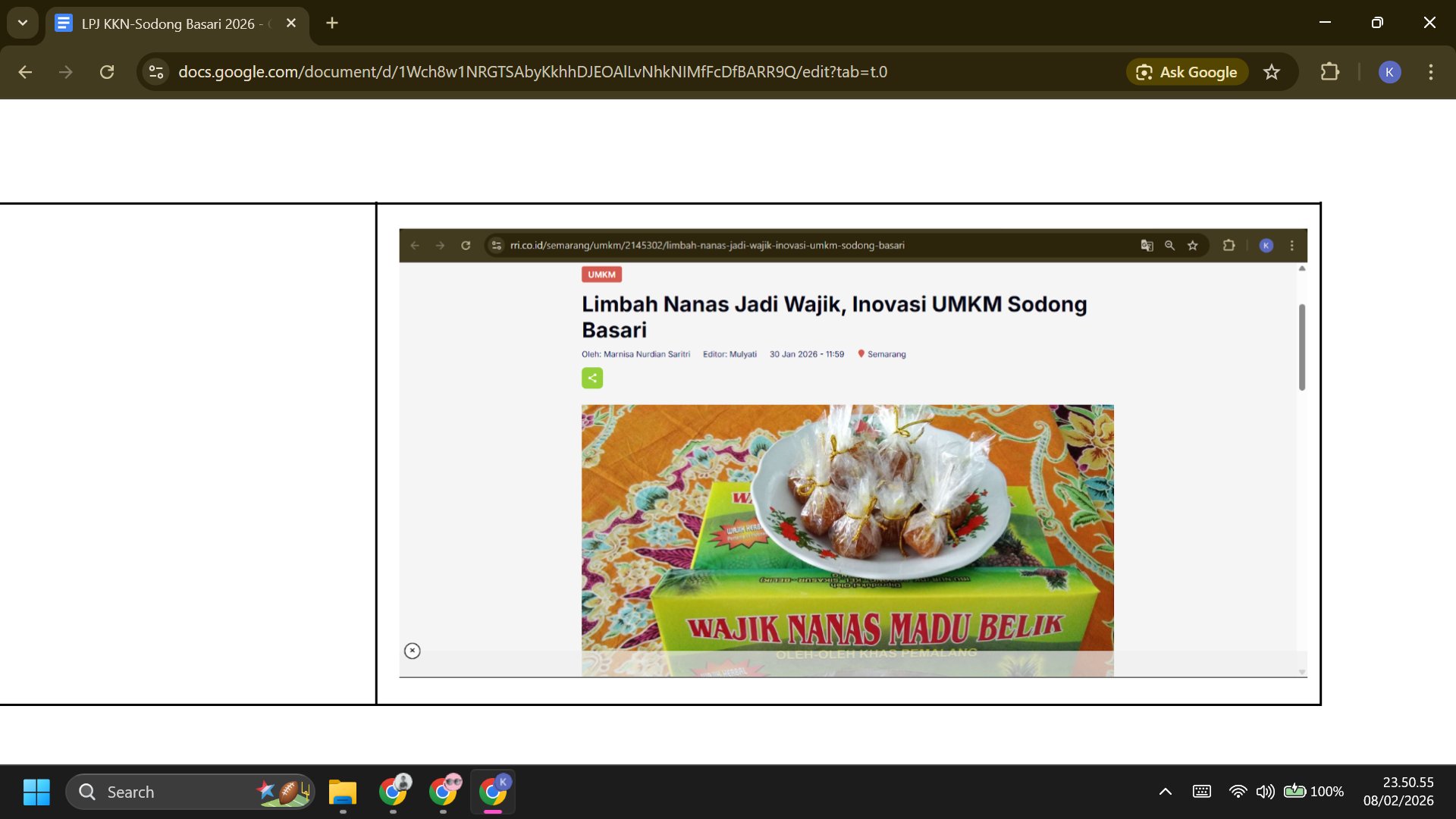 Penyusunan Artikel UMKM