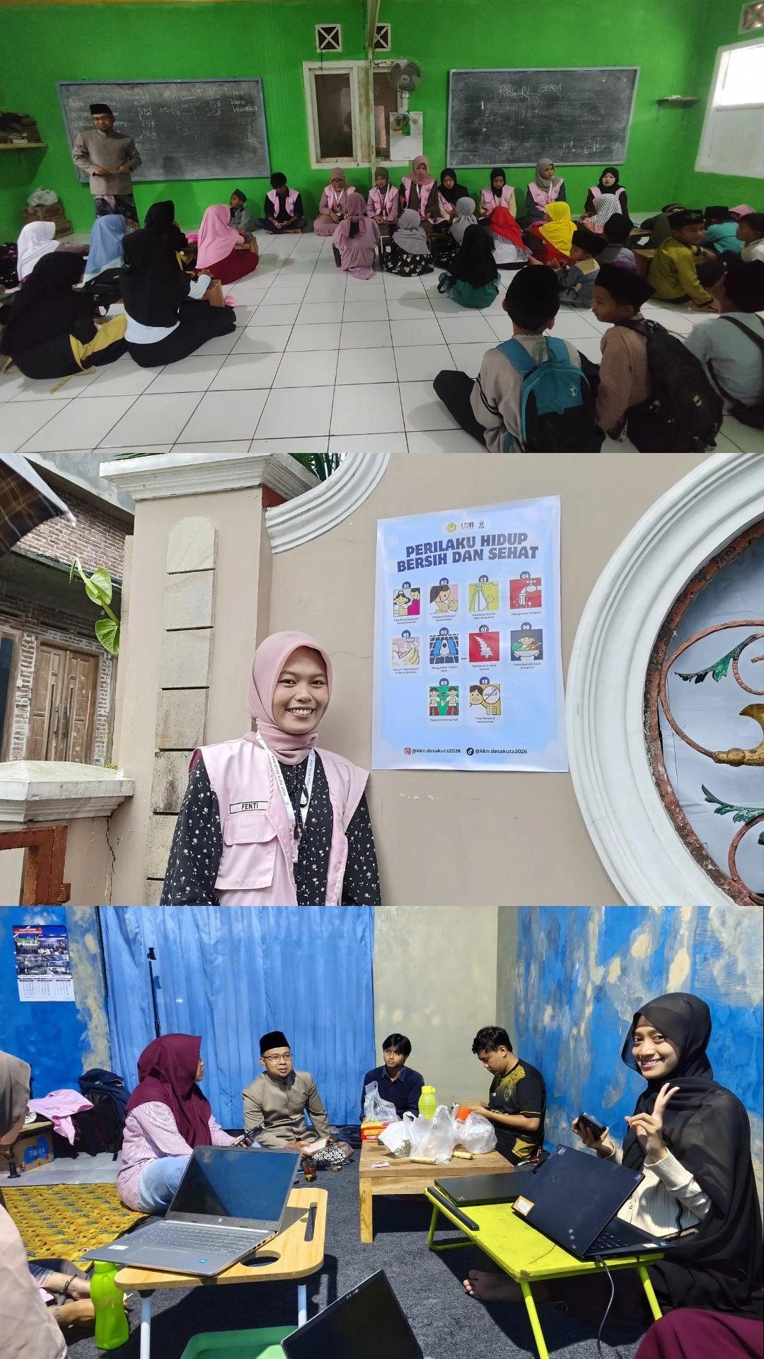 Day 34 KKN : Pemasangan media edukasi PHBS, Perpisahan dengan anak-anak bimbel dan TPQ serta rapat persiapan untuk perpisahan mahasiswa KKN dengan Masyarakat Desa