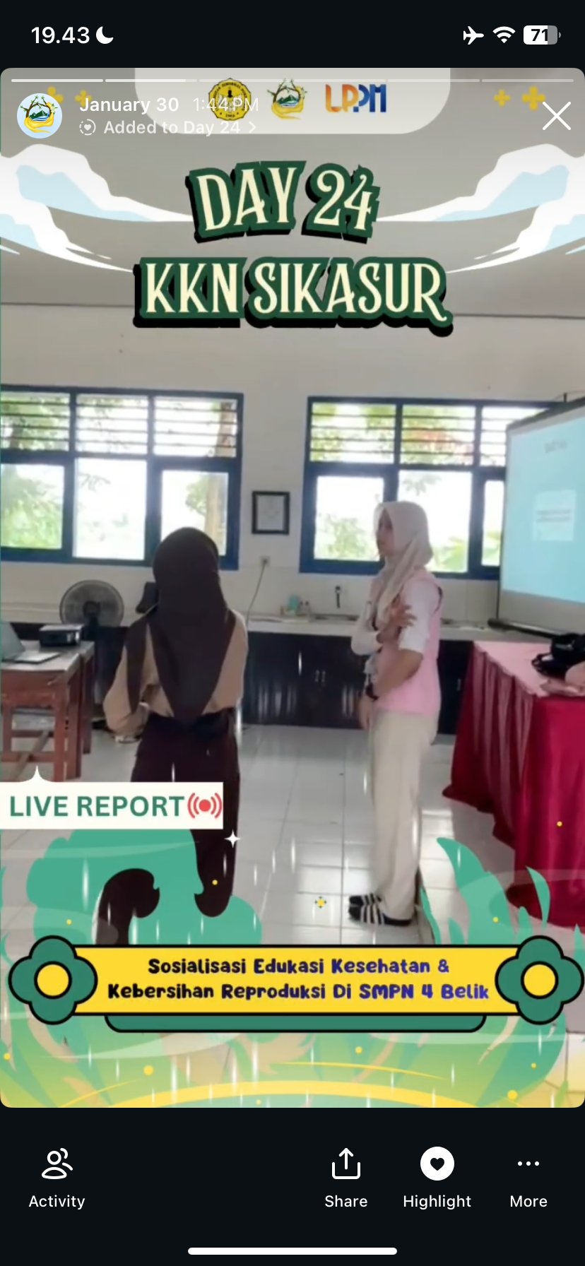 DAY 24 KKN DESA SIKASUR SOSIALISASI KESEHATAN & KEBERSIHAN REPRODUKSI
