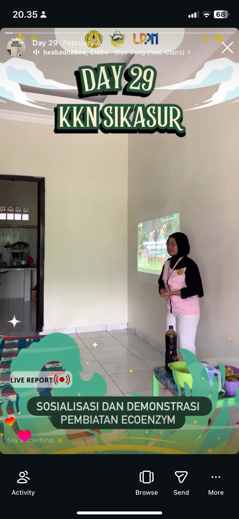 DAY 29 KKN SEIKASUR SOSIALISASI DAN DEMONSTRASI PEMBUATAN ECOENZ