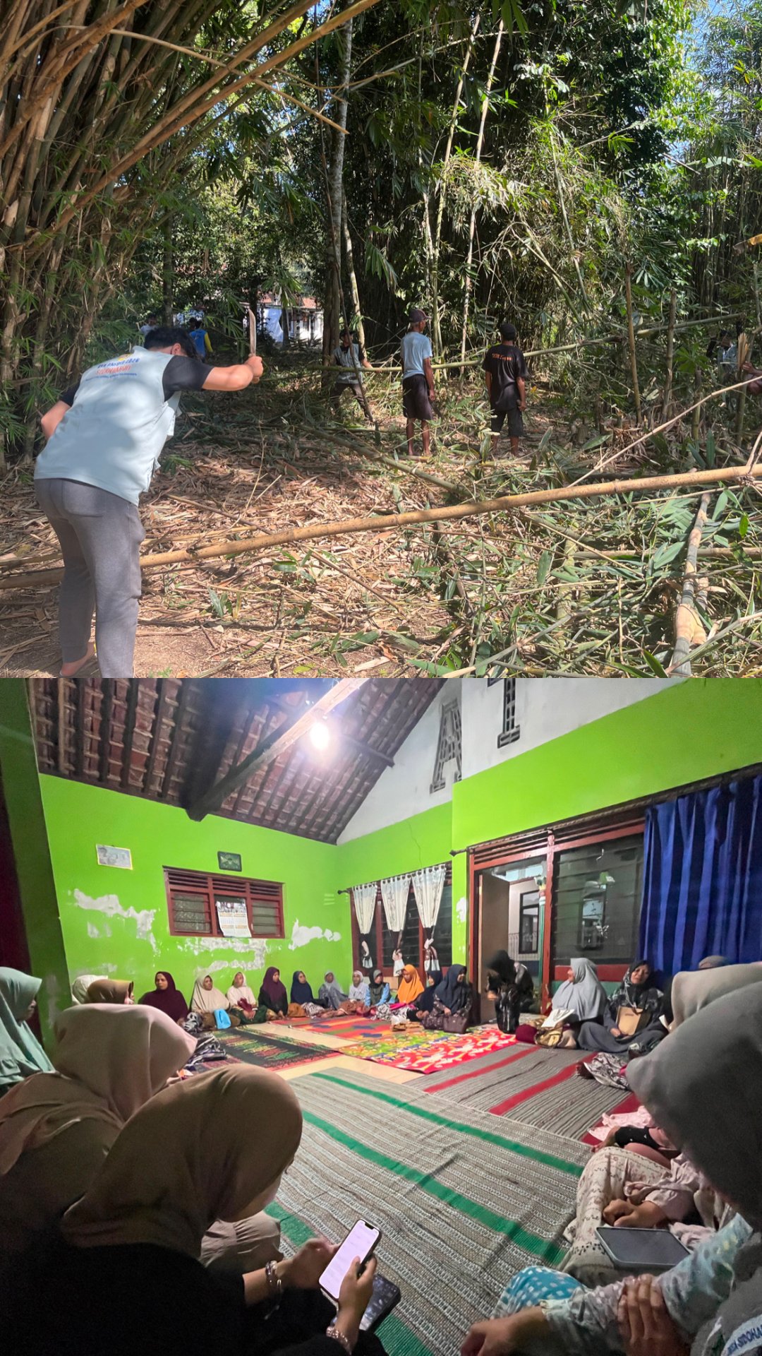 Kerja Bakti Desa Sidoharjo & Pengajian Muslimat di Desa Sidoharjo yang diikuti oleh kelompok KKN