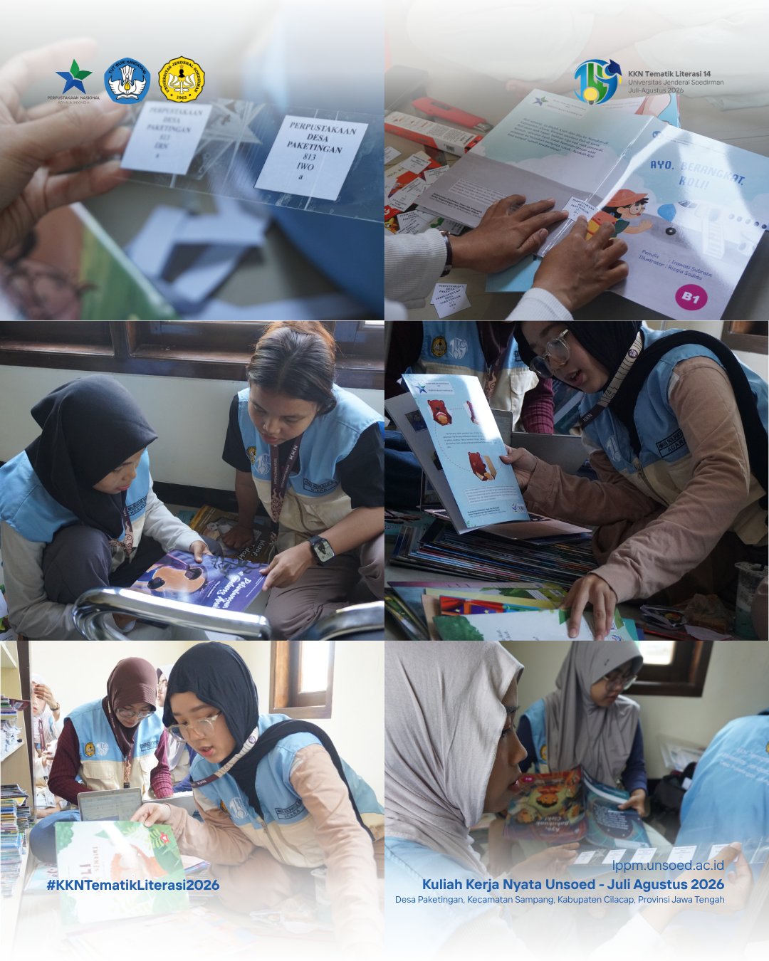 KKN Tematik Literasi 14 Unsoed Lanjutkan Pengelolaan Perpustakaan Desa Paketingan Melalui Pembuatan Nomor Panggilan Buku