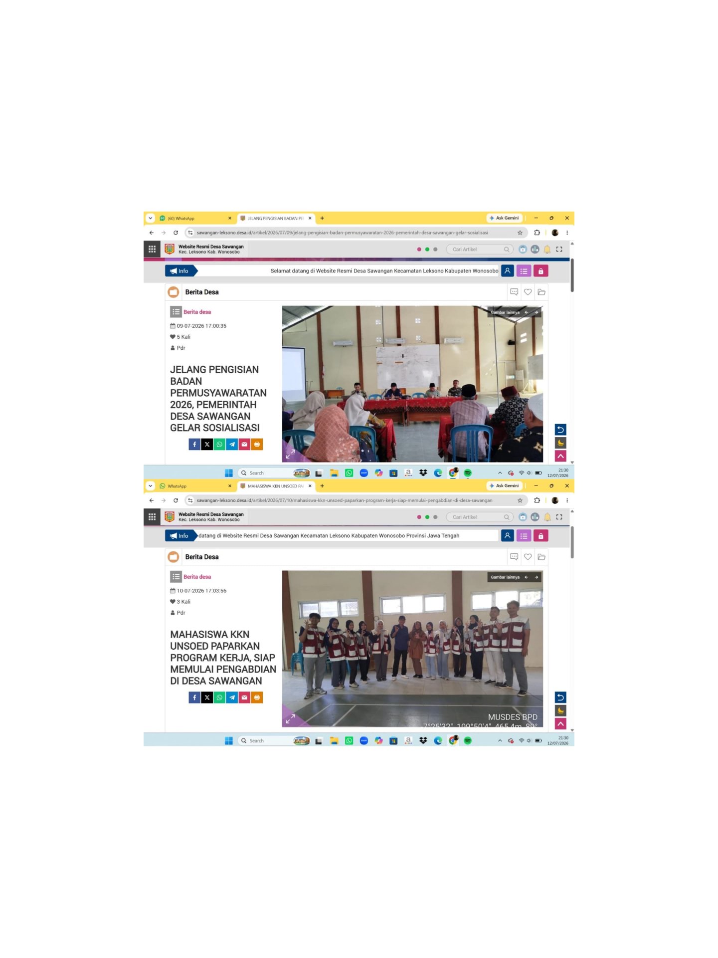 Optimalisasi Website Desa Sawangan