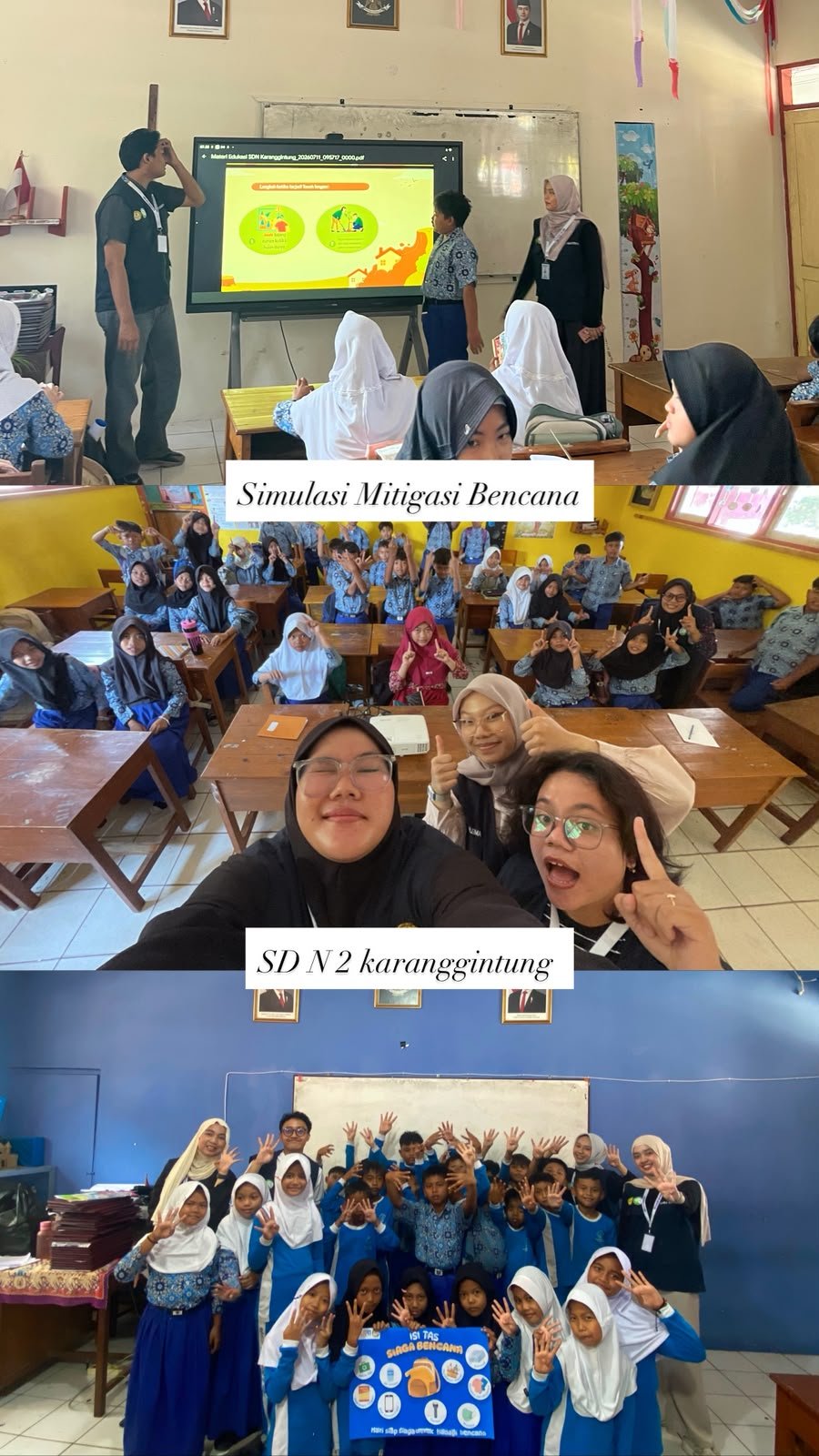 Sosialisasi kebencanaan ke murid SDN 2 Karanggintung