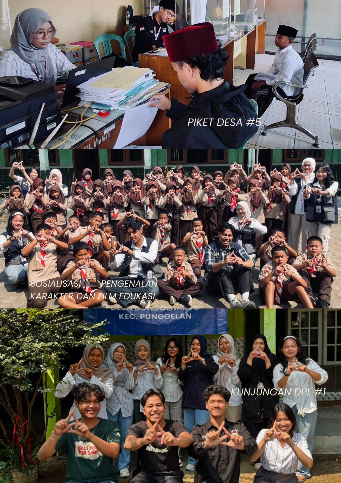 Sosialisasi Pendidikan Karakter dan Film Edukasi, Piket Balai Desa, dan Kunjungan DPL