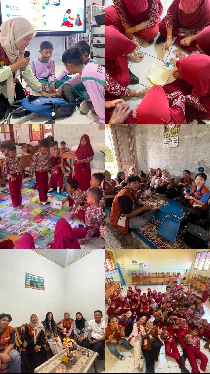 Sosialisasi kebencanaan, board game ular tangga, praktik paper soap, pertolongan pertama, pendataan UMKM, dan survey BNBA.