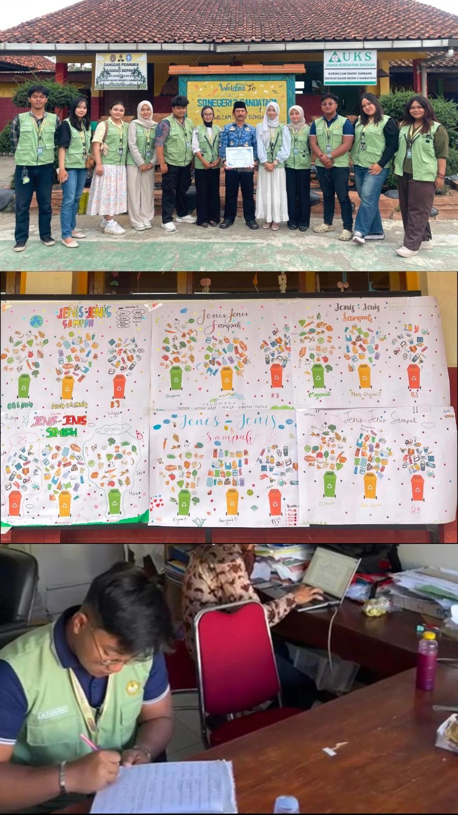 Edukasi dan Kreasi Poster Pemilihan Sampah di SDN 2 Gandatapa dan Piket Balai Desa