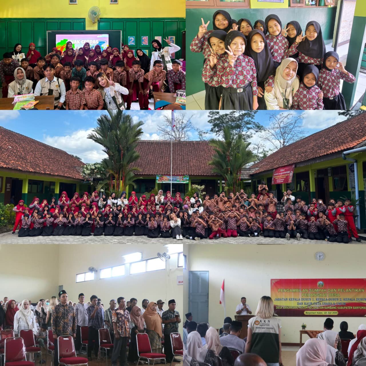 Sosialisasi Kebencanaan dan Anti-bullying di SDN 1 Banjarsari Kulon, serta Keikutsertaan dalam Pelantikan Perangkat Desa Banjarsari Kulon