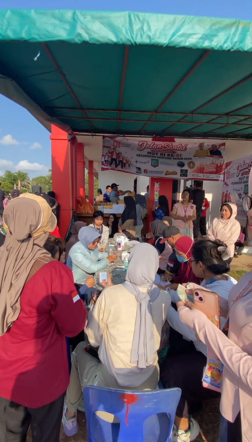 Jalan Santai Memperingati HUT RI KE-81 Kecamatan Gantung, Kab. Belitung Timur dan Cek Kesehatan Gratis