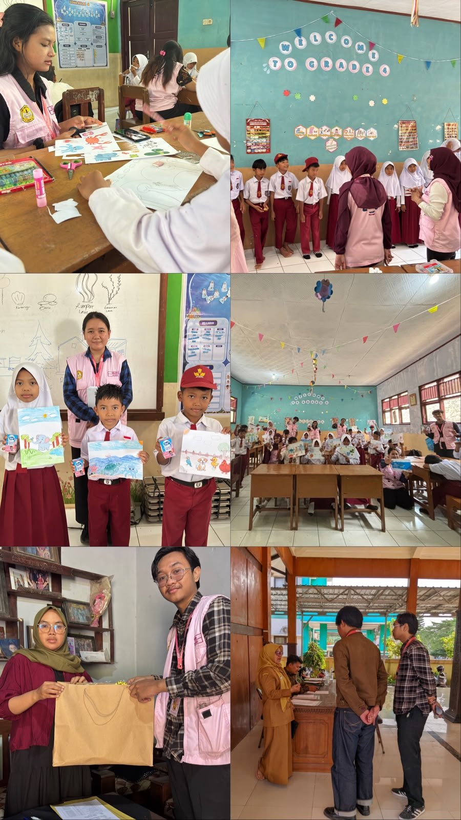 Hari ke-20, Berkunjung ke SDN Tayem 03 untuk melaksanakan program kerja "Membuat Proyek Berbasis Isi Buku Bacaan" dan mengambil bahan bantuan tahap dua dari Universitas.